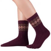 Zehensocken Winter - Knitido - aus Merino und Kaschmir - weinrot