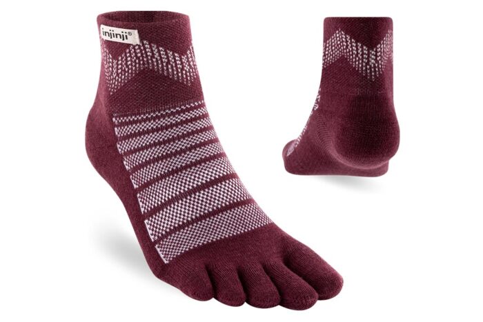 223630GAR - Injinji - Outdoor - MiniCrew - MW - Garnet - Forest - Zehensocken