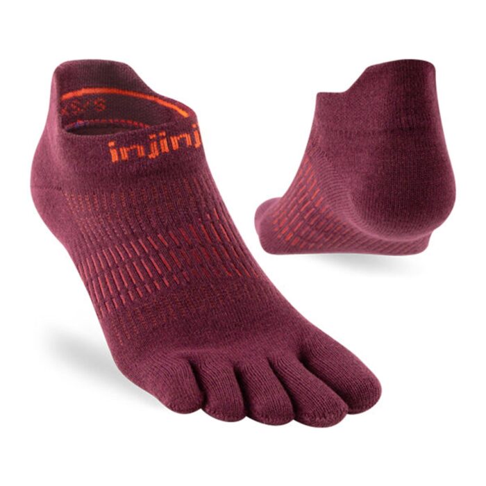 281111MAH Injinji Womens RUN lightweight NoShow mahogany Zehensocken